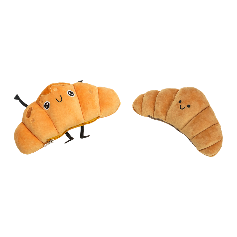 Plysæsker med croissant-ansigt