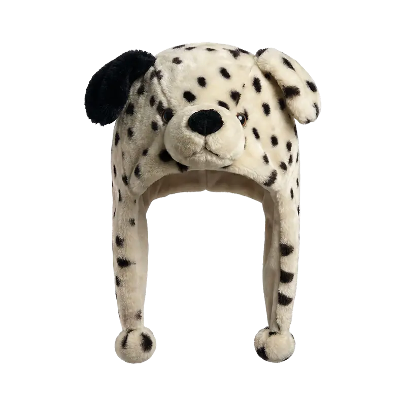 Sort og hvid hundeplys hat