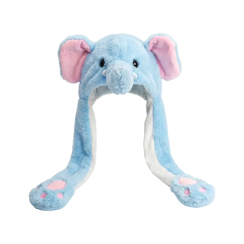 Blå elefant plys hat