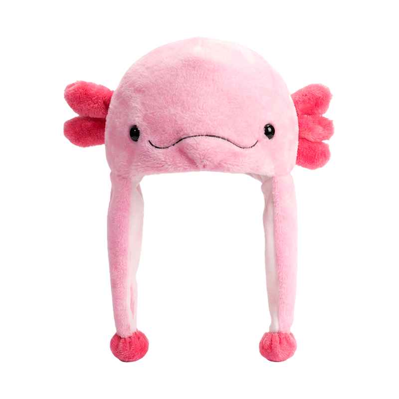 Pink axolotl plys hat