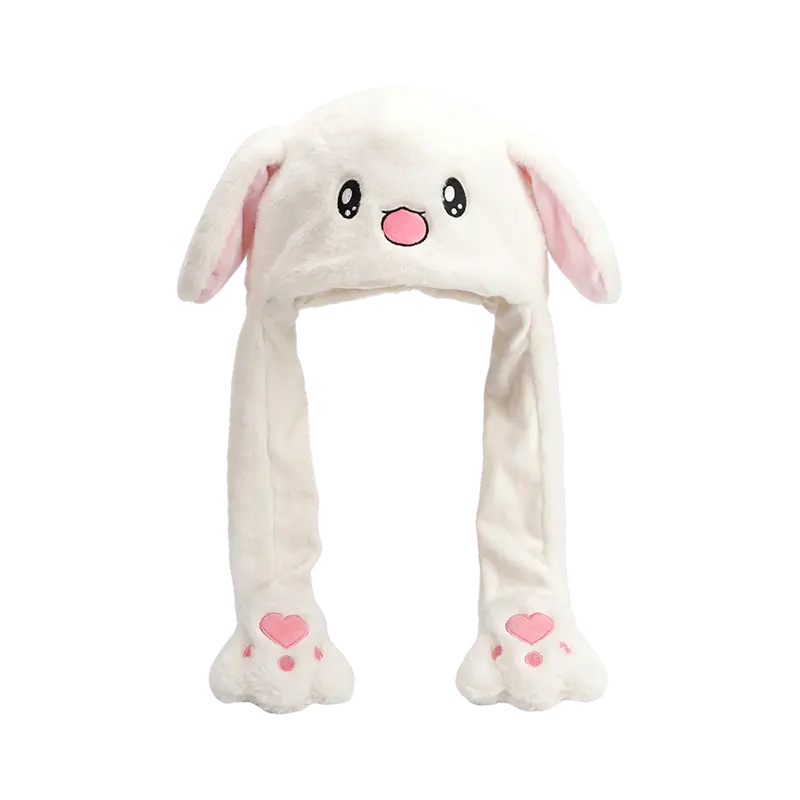 Pink bunny plys hat