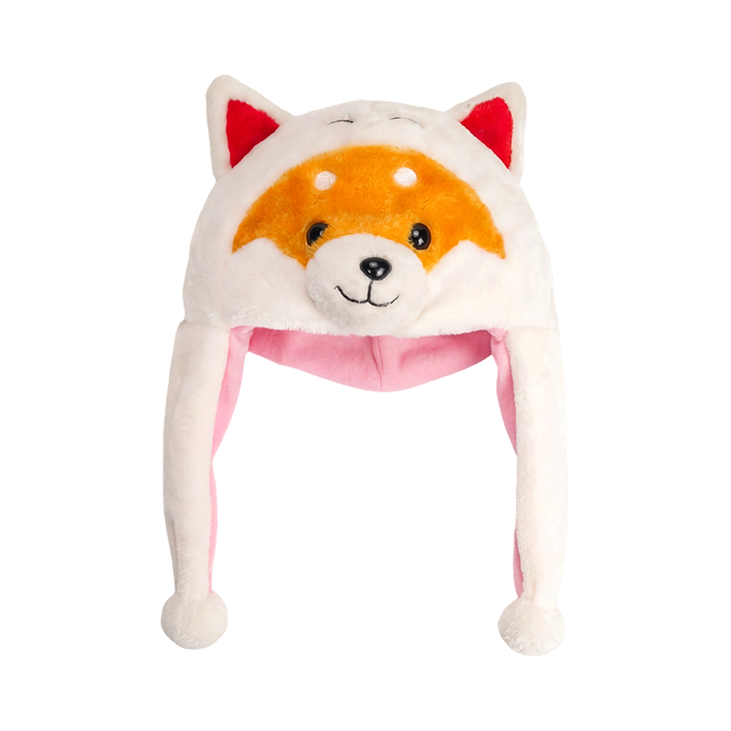 Hvid hundeplys hat