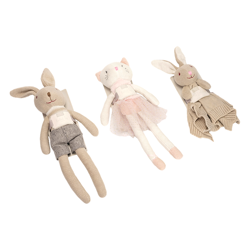 Søde strikkede babydyredyner